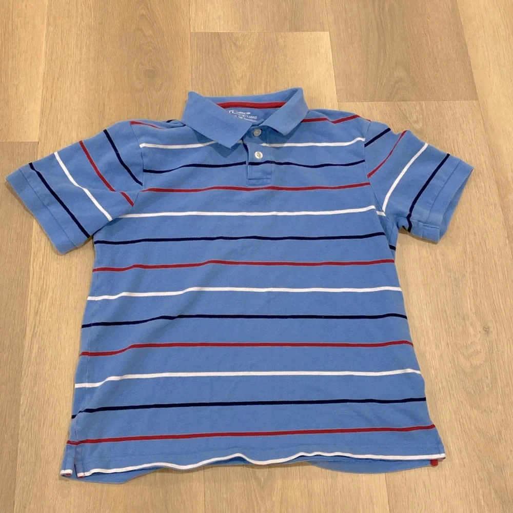 The Children's Place Blue Striped Polo L 10-12 Boys